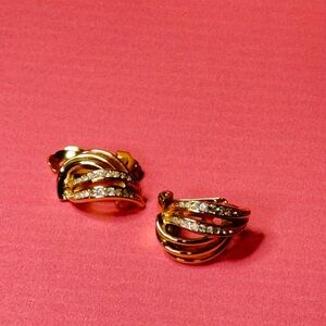 Dior Gold and Silver Crystal Earrings Broken need to be fixed